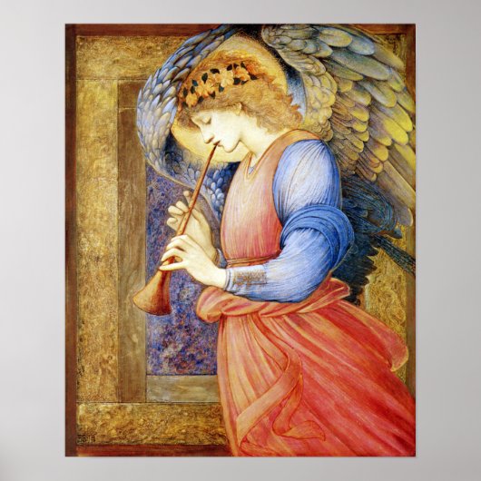 Angel Playing Flageolet Burne-Jones Poster Print (Vorne)