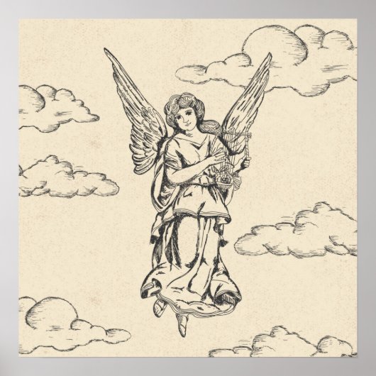 Angel Playing Harp Poster (Vorne)