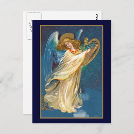 Angel Playing Harp Postkarte (Vorne/Hinten)