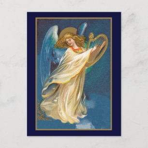 Angel Playing Harp Postkarte