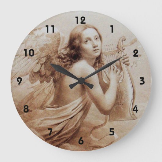 ANGEL PLAYING LYRA OVER THE CLOUDS GROßE WANDUHR (Vorderseite)