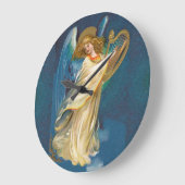 Angel Playing Music On A Harp Large Clock Große Wanduhr (Winkel)