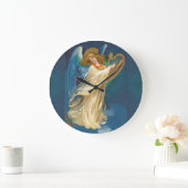 Angel Playing Music On A Harp Large Clock Große Wanduhr (Zuhause)