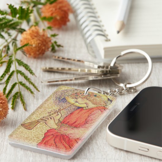 Angel Playing Schlüsselanhänger (Vorderseite rechts)