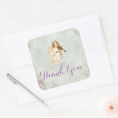 Angel Playing Violine Danke Quadratischer Aufkleber (Umschlag)