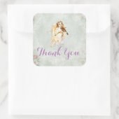 Angel Playing Violine Danke Quadratischer Aufkleber (Tasche)