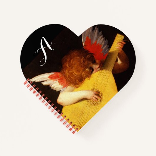 ANGEL PLAYY LUTE Music Making Cherub Monogram Notizblock (Vorderseite)