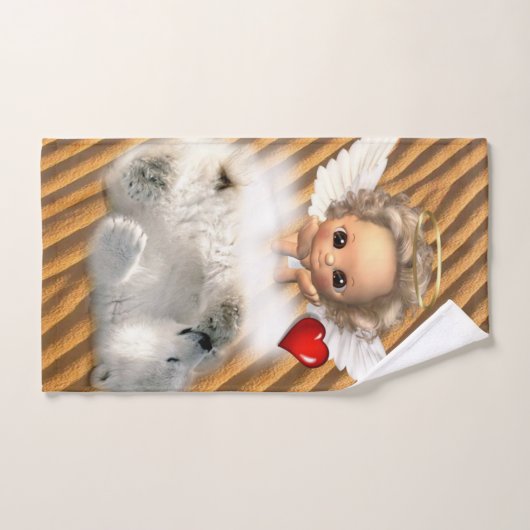 Angel Polar Bear Badezimmer Handtuchhandtuch Sets (Handtuch)