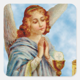 Angel Ponders Erste Kommunion Quadratischer Aufkleber