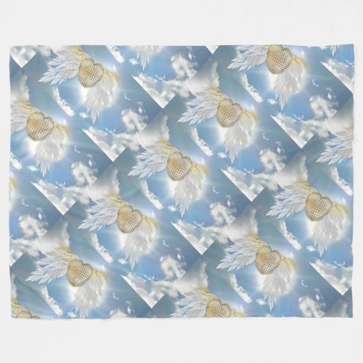 Angel Postcard Fleece Blanket (Vorderseite (Horizontal))