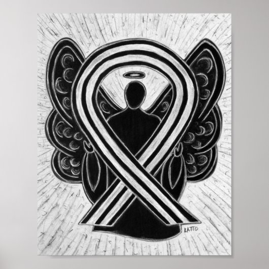 Angel Poster mit schwarzem und weißem Bewusstsein (Vorne)