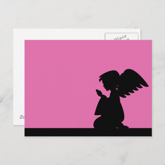 Angel Postkarte in Silhouette (Vorne/Hinten)