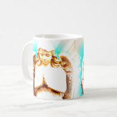 Angel Praying Aqua Blue Sky Spirituelle Kaffee Tas Kaffeetasse (Vorderseite Links)