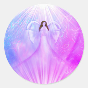 Angel Praying Heart Pink Lila Stickers