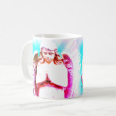 Angel Praying Pink Aqua Blue Sky Spiritual Kaffeetasse (Vorderseite Links)