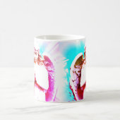Angel Praying Pink Aqua Blue Sky Spiritual Kaffeetasse (Mittel)
