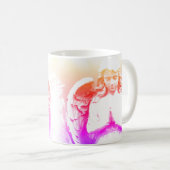 Angel Praying Pink Lila Orange Spiritual Kaffeetasse (VorderseiteRechts)