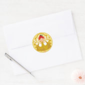 Angel Praying Sticker-Gold Runder Aufkleber (Umschlag)
