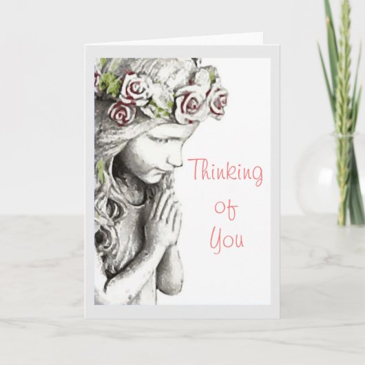 Angel Praying Thinking of You Card Karte (Vorderseite)
