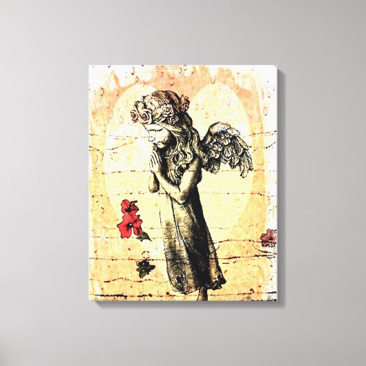Angel Praying und Herz Leinwanddruck (Vorderseite)