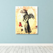 Angel Praying und Herz Leinwanddruck (Insitu (Holzboden))