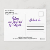 Angel Protected Colorful Schöne Wasserfarbe Kunst Postkarte (Rückseite)