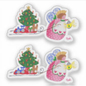 Angel Pulling Sled Sticker (Vorderseite)