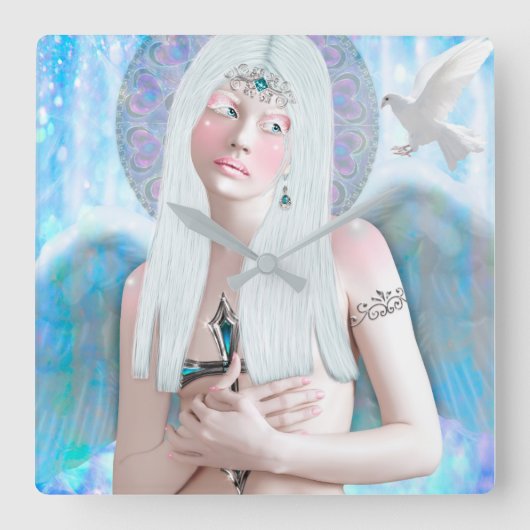 Angel Quadratische Uhr (Vorderseite)
