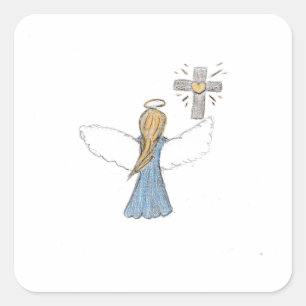 Angel Quadratischer Aufkleber
