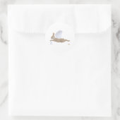 Angel Rabbit Brown Blue Rose Runder Aufkleber (Tasche)