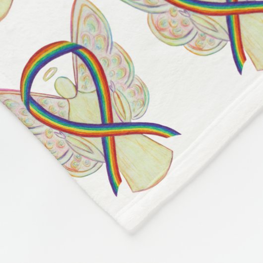 Angel Rainbow Awareness Ribbon Soft Blankes Fleecedecke (Ecke)