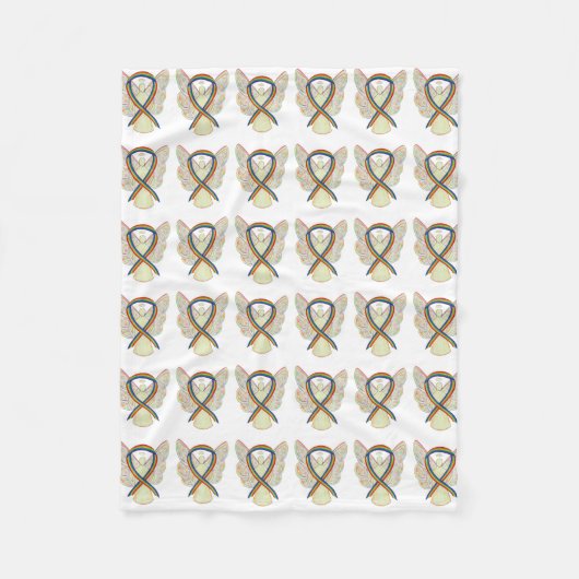 Angel Rainbow Awareness Ribbon Soft Blankes Fleecedecke (Vorderseite)