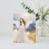 Angel Rainbow Light Hope Wings Blume Fantasy Art Postkarte (Stehend Vorderseite)