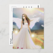 Angel Rainbow Light Hope Wings Blume Fantasy Art Postkarte (Vorne/Hinten)