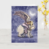 Angel reiten Polar Bär Weihnachtsfeiertag Kunst Karte (Gelbe Blume)
