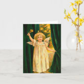 Angel ringing the bell for Christmas time Karte (Gelbe Blume)