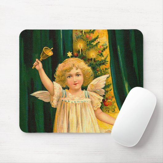 Angel ringing the bell for Christmas time Mousepad (Mit Mouse)