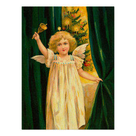 Angel ringing the bell for Christmas time Poster