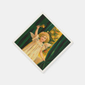Angel ringing the bell for Christmas time Serviette (Ecke)