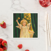 Angel ringing the bell for Christmas time Serviette (Beispiel)