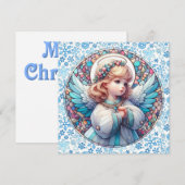 Angel Round Christmas Grußkarte (Vorne/Hinten)