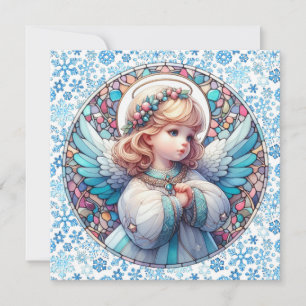 Angel Round Christmas Grußkarte