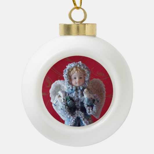 Angel Round White Ornament (Vorderseite)