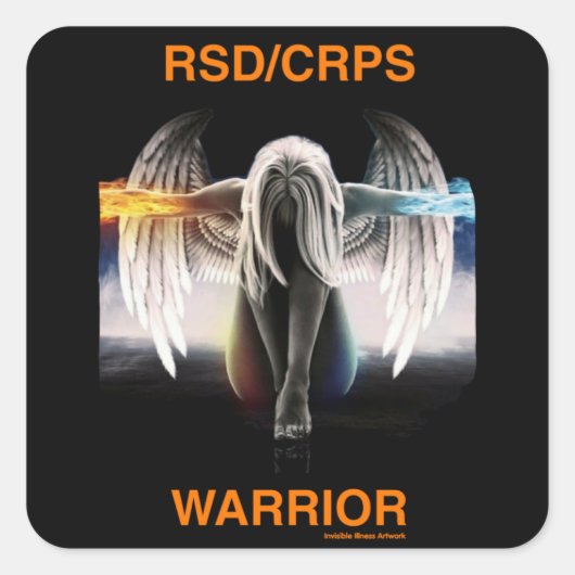 Angel...RSD/CRPS Quadratischer Aufkleber (Vorderseite)