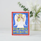 Angel Ruhm zu Gott Inspiration Postkarte (Stehend Vorderseite)