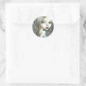 Angel Runder Aufkleber (Tasche)