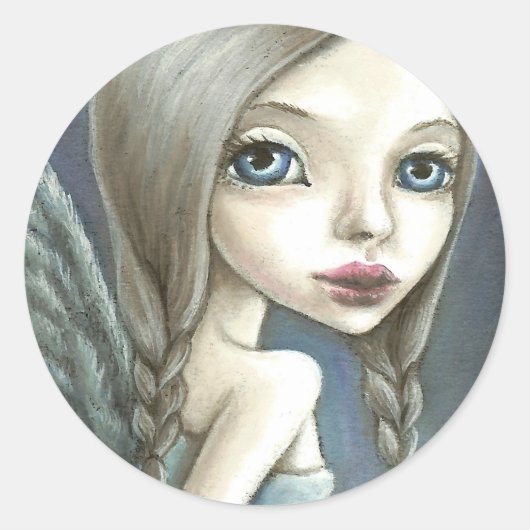 Angel Runder Aufkleber (Vorderseite)