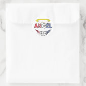 Angel Runder Aufkleber (Tasche)