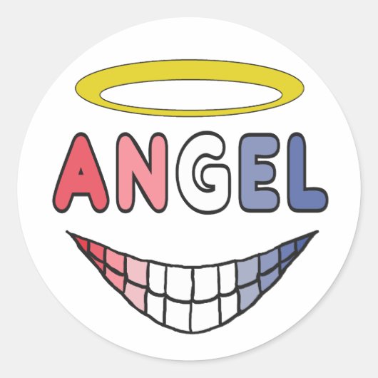 Angel Runder Aufkleber (Vorderseite)