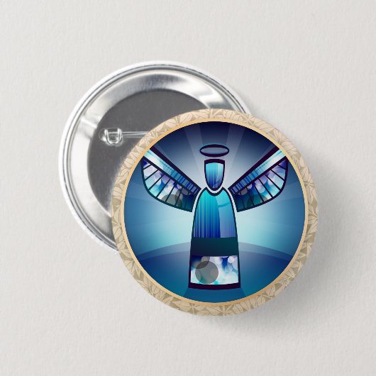 Angel: Schaltfläche "Blauer Engel-Pinback" Button (Vorne & Hinten)